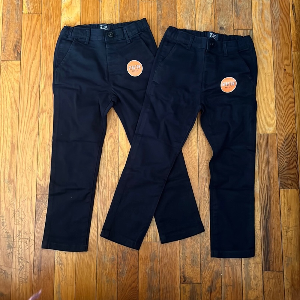 NWT Toddler Boys Uniform Stretch Skinny Chino Pants 2-Pack